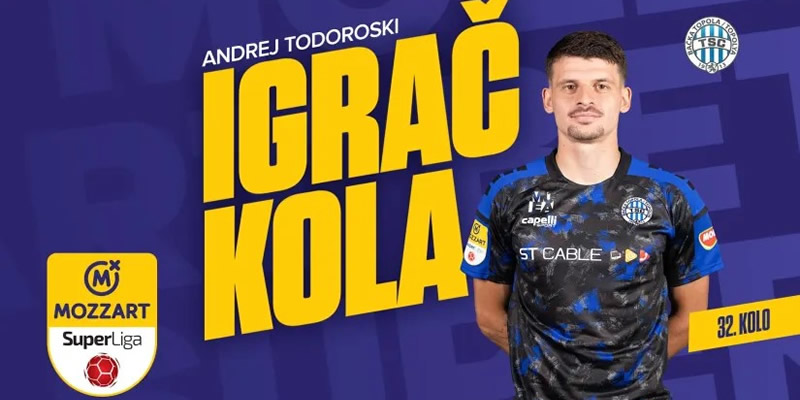 Najbolji igrač 32. kola Mozzart Bet Super lige Srbije – Andrej Todoroski