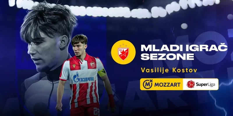 Najbolji mladi igrač Mozzart Bet Super lige Srbije – Vasilije Kostov